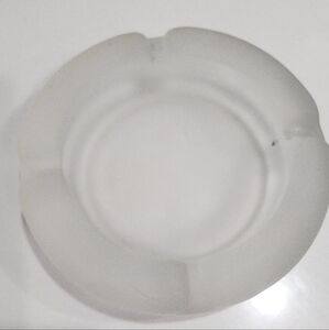 Vintage Frosted Glass Ashtray MCM